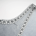 Dahlia blue crystal sleeveless denim mini dress - Aura Muse