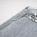 Dahlia blue crystal sleeveless denim mini dress - Aura Muse