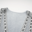 Dahlia blue crystal sleeveless denim mini dress - Aura Muse