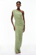 Dalia Green One Shoulder Top & Skirt Set - Aura Muse