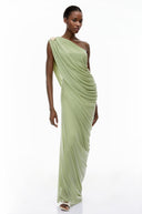 Dalia Green One Shoulder Top & Skirt Set - Aura Muse