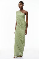 Dalia Green One Shoulder Top & Skirt Set - Aura Muse