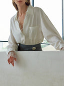 Dana Lace V Neck Shirt - Aura Muse