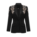 Daphne black embellished jacket & trousers matching set - Aura Muse