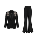 Daphne black embellished jacket & trousers matching set - Aura Muse