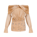 Desdemona gold crystal - embellished panelled mini dress - Aura Muse
