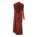 Désirée Brown Shirred-effect Draped Maxi Dress - Aura Muse