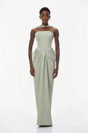 Dominique Green Halterneck Corset Maxi Gown - Aura Muse