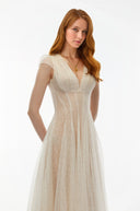Donatella Cream White Floral Lace Pleated Maxi Dress - Aura Muse