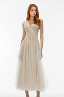 Donatella Cream White Floral Lace Pleated Maxi Dress - Aura Muse
