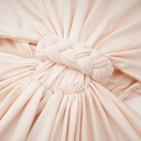 Éclat Neutral Braid Detail Ruched Maxi Dress - Aura Muse