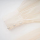 Edith Cream White Draped Tulle Maxi Dress - Aura Muse