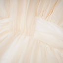 Edith Cream White Draped Tulle Maxi Dress - Aura Muse