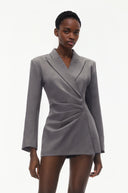 Édith Grey Asymmetrical Ruched Blazer - Aura Muse
