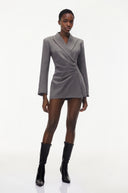 Édith Grey Asymmetrical Ruched Blazer - Aura Muse