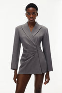Édith Grey Asymmetrical Ruched Blazer - Aura Muse