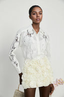 Edith lace - embroidered cut - out shirt - Aura Muse