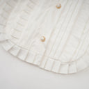 Eilish White Pleated Scarf - Collar Shirt - Aura Muse