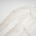 Eilish White Pleated Scarf - Collar Shirt - Aura Muse