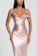 Eleanor Pink One Shoulder Satin Maxi Dress - Aura Muse