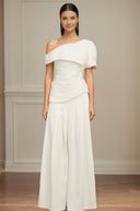 Elodie creased top & trousers matching set in White - Aura Muse