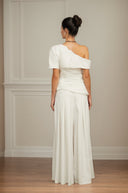 Elodie creased top & trousers matching set in White - Aura Muse
