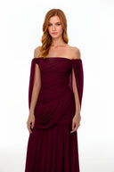 Elysia Red Cross Front Ruched Maxi Dress - Aura Muse