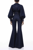 Esme Indigo Blue Denim Jacket & Trousers Set - Aura Muse