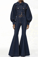 Esme Indigo Blue Denim Jacket & Trousers Set - Aura Muse
