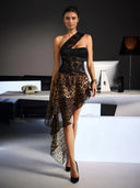 Estuary One Shoulder Lace Leopard Maxi Dress - Aura Muse