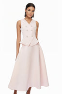 Evangeline Pink Embellished Top & Skirt Set - Aura Muse