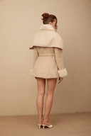 Fanette detachable-cape faux-fur coat - Aura Muse