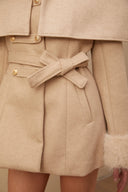 Fanette detachable-cape faux-fur coat - Aura Muse