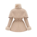 Fanette detachable-cape faux-fur coat - Aura Muse