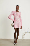Faustine pink check - pattern mini dress - Aura Muse