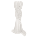 Fernande Black Asymmetrical Draped Maxi Gown - Aura Muse