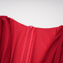 Fernande Red Asymmetrical Draped Maxi Gown - Aura Muse