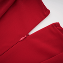 Fernande Red Asymmetrical Draped Maxi Gown - Aura Muse