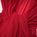 Fernande Red Asymmetrical Draped Maxi Gown - Aura Muse