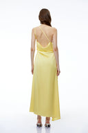 Fidelia Yellow One Shoulder Maxi Dress with High - Aura Muse