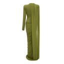 Francesca Green Asymmetrical Ribbon Draped Maxi Dress - Aura Muse
