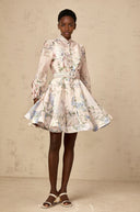 Francette light - pink floral - print mini dress - Aura Muse