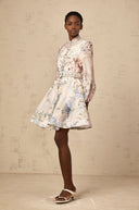 Francette light - pink floral - print mini dress - Aura Muse
