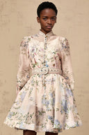 Francette light - pink floral - print mini dress - Aura Muse