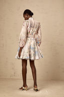 Francette light - pink floral - print mini dress - Aura Muse