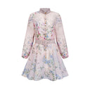 Francette light - pink floral - print mini dress - Aura Muse