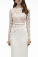 Freya White Lace Panel Midi Dress - Aura Muse