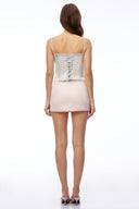 Garnet Grey Sweetheart Top & Skirt Set with Bow - Aura Muse
