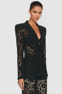 Genevieve Floral Lace Pants Set in Black - Aura Muse