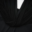 Geraldine Black Deep V-Neck Draped Jumpsuit - Aura Muse